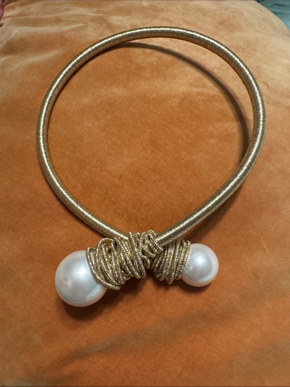 Amrita Singh wrap gold fauxfaux pearl necklace